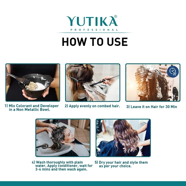 Yuthika Professional Creme Hair Color Tube 100gm with 5.3 Light Golden Brown Shade | Permanent Fashion Shade | Smooth Shine Finish | Grey Coverage | Salon Quality Result at Home