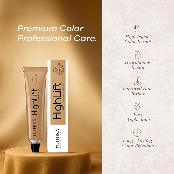 Yuthika Professional High Lift Creme Hair Colour 13 Light Brown 50g | Permanent Hair Dye with Macadamia Oil & Vitamin E | 100% Grey Coverage for Men & Women