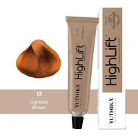 Yuthika Professional High Lift Creme Hair Colour 13 Light Brown 50g | Permanent Hair Dye with Macadamia Oil & Vitamin E | 100% Grey Coverage for Men & Women