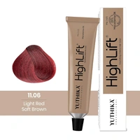 Yuthika Professional High Lift Creme Hair Colour 11.06 Light Red Soft Brown 50g | Permanent Hair Dye with Macadamia Oil & Vitamin E | Full Grey Coverage