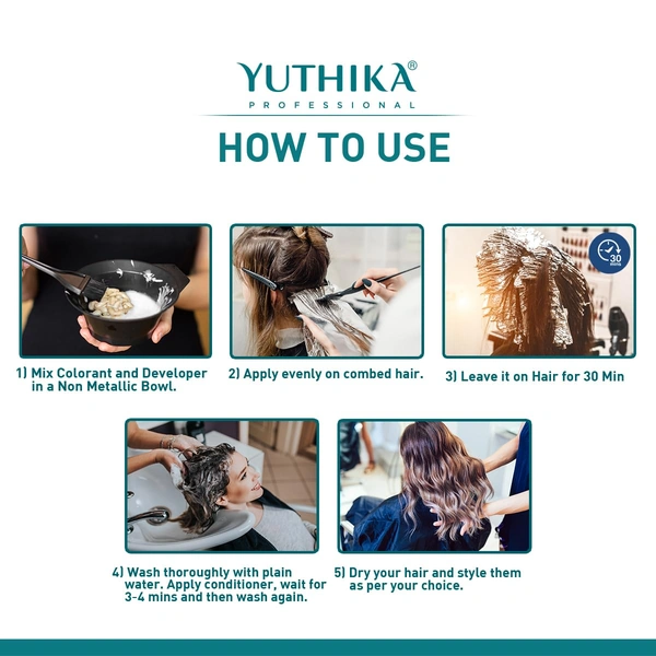 Yuthika Yutika Professional Creme Hair Color Tube 100gm Shade 7.1 Ash Blonde Permanent Hair Dye for Grey Coverage Long Lasting Color Rich Shine Smooth Salon Finish