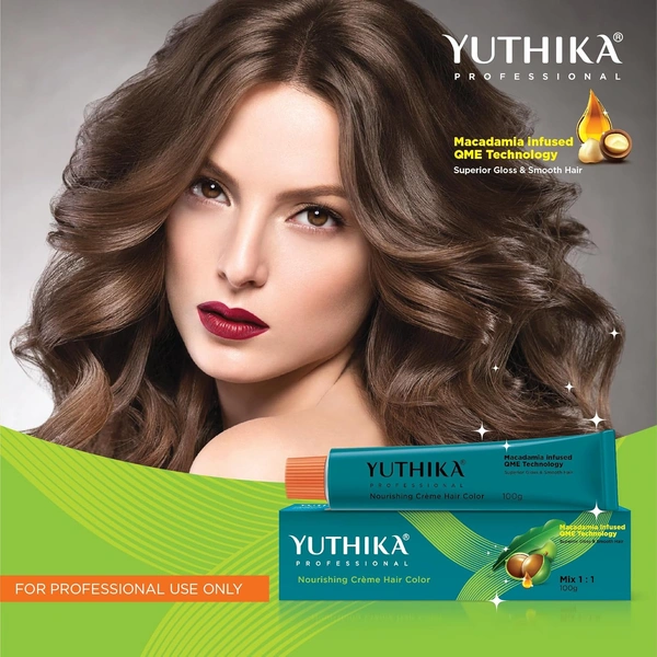 Yuthika Yutika Professional Creme Hair Color Tube 100gm Shade 7.1 Ash Blonde Permanent Hair Dye for Grey Coverage Long Lasting Color Rich Shine Smooth Salon Finish