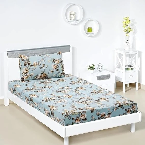 Solimo Super Soft Polyester Single Bedsheet with 1 Pillow Cover