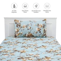 Solimo Super Soft Polyester Single Bedsheet with 1 Pillow Cover