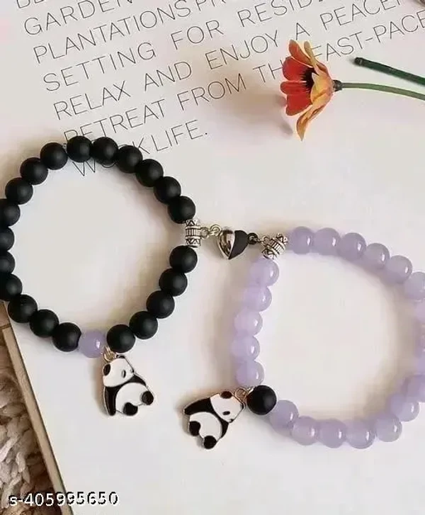 Panda Magnetic Matching Bracelet | BFF Bracelet | Couple Bracelet | Friend Bracelet | Soulmate bracelet (Pack of 2)