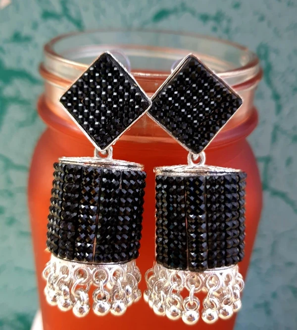 Black Full Stoned work Heavy Jhumke for Women and Girls