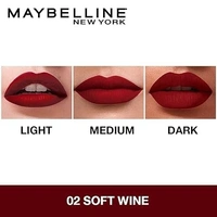 Maybelline New York Lipstick, Matte Finish, Non-Sticky and Non-Drying, Sensational Liquid Matte, 02 Soft Wine, 7ml