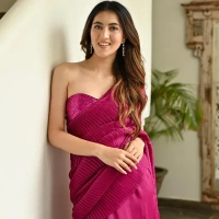 LAVANYA THE LABEL Pink Pleated Saree