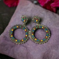 Women Traditional Earrings Combo Traditional Oxidised Multicolour Earrings.