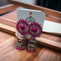 Trendy Rani Pink Party Wear Jhumka for women's & Girls EarringBase Metal : BrassPlating : Gold PlatedSizing : AdjustableStone Type : Artificial Stones & BeadsType : JhumkhasCountry of Origin : India