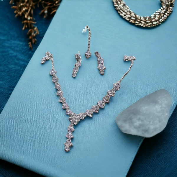 Silver-Plated Jewellery Set with Stone Work