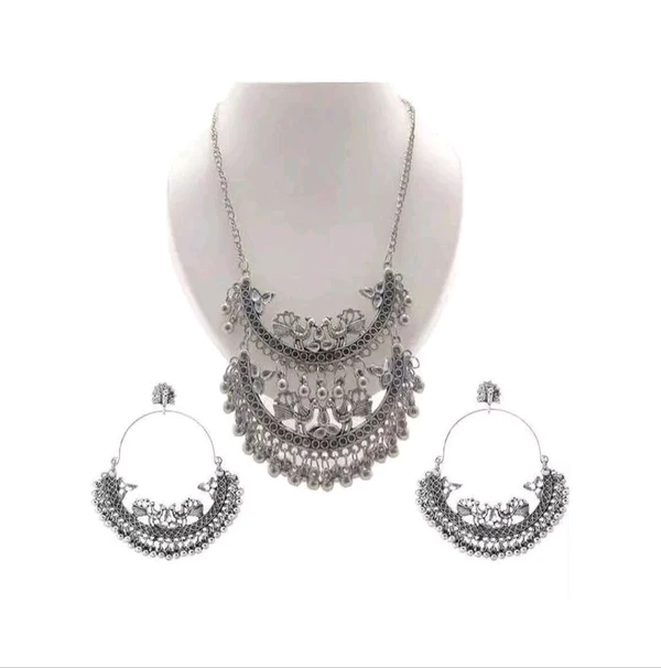 Oxidised Silver Mayur Jewellery Set (Pack Of 1) - Free Size, Alto