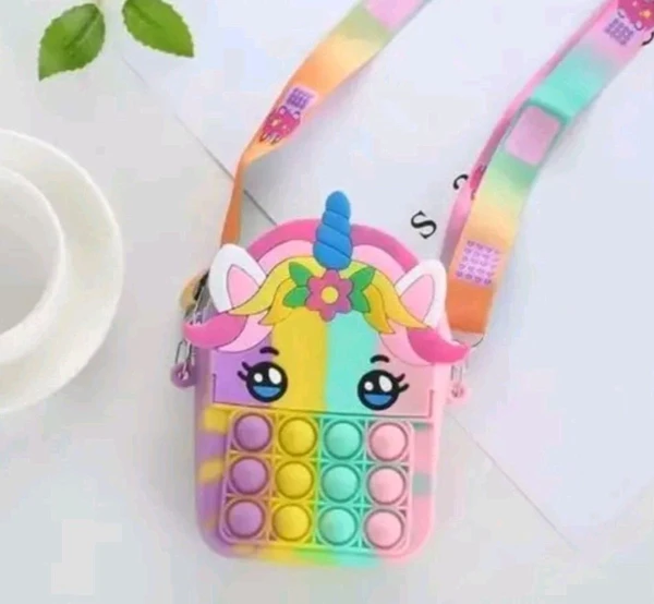 Stylish popit purse bag poppet purse Pop It Bag Unicorn Shape Sling Bag Crossbody Bag for Kids, Pop It Bag for Girls