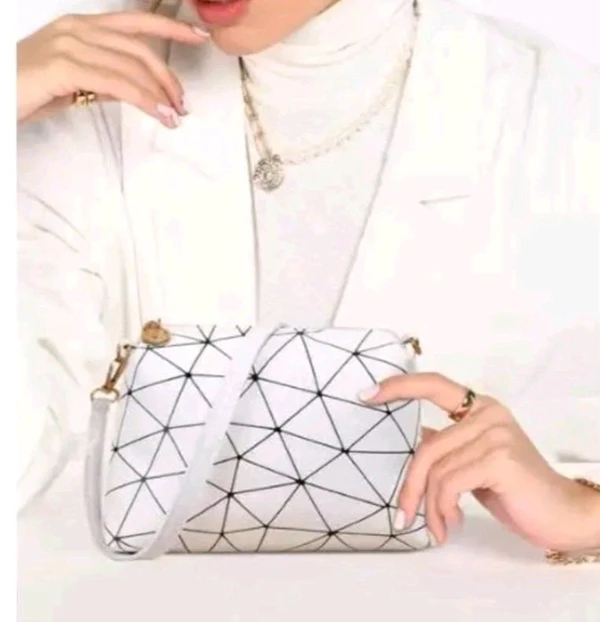 white check sling bag for women - White