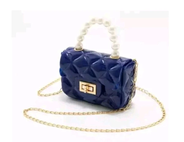 Mini Purse sling bag for Girls Kids Jelly Purse Clutch Crossbody Shoulder Bag Trending Fashion - Dark Blue