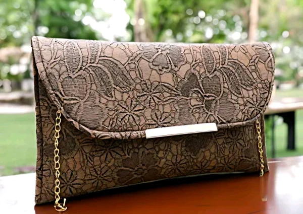 Small Leather Look Flower Sling Bag For Girls & Ladies - Brown