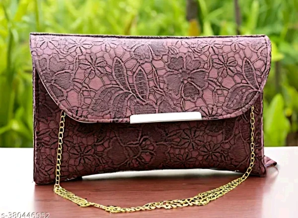 Small Leather Look Flower Sling Bag For Girls & Ladies - Mauve