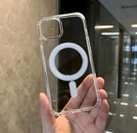 SHARK WAVE Shockproof Magnetic Clear Case for iPhone 15/15 Pro Max,