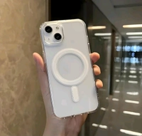 SHARK WAVE Shockproof Magnetic Clear Case for iPhone 15/15 Pro Max,