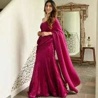 LAVANYA THE LABEL Pink Pleated Saree