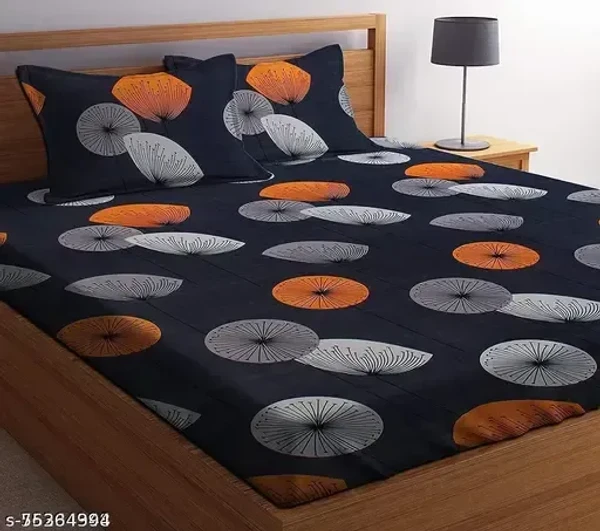 STC Beautiful New 3D Printed One Double Bedsheet with 2 Pillow Cover