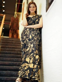 SAUNDH Nargis Saree - Black