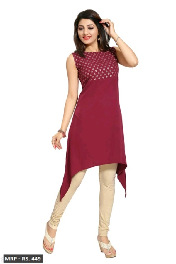KURTI - Kurti Fabric: Crepe Combo of: Single Sizes: XS - 34 in S - 36 in M - 38 in L - 40 in XL - 42 in XXL - 44 in Country of Origin: India