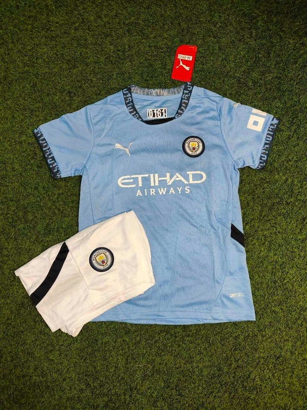 Kids Manchester City Home Jersey Set - 16-18