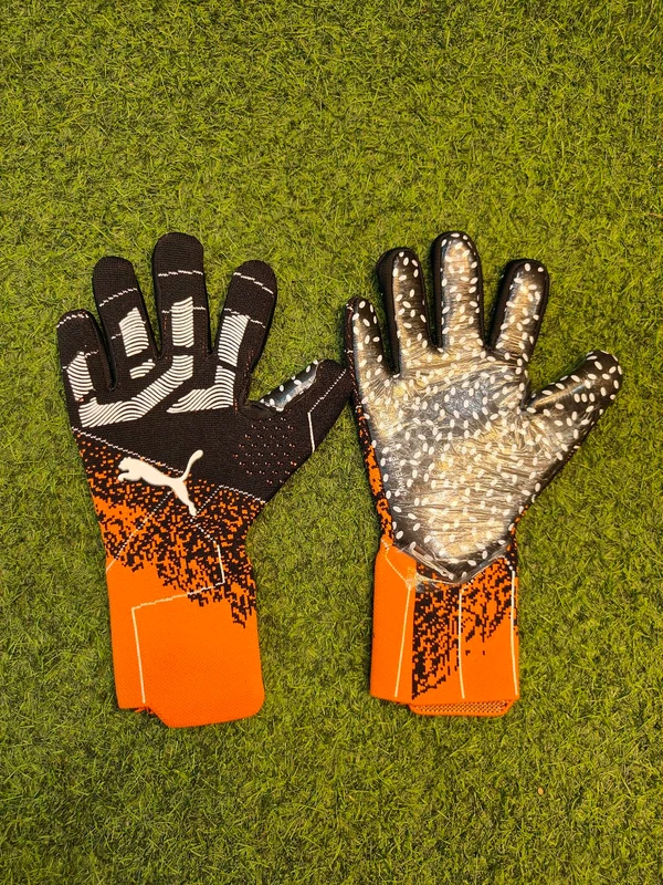 Match Gloves Orange And Black Colour - 9