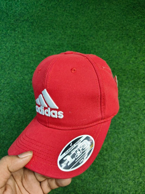 Red Colour Adidas Logo Cap