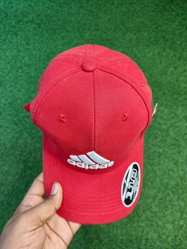 Red Colour Adidas Logo Cap