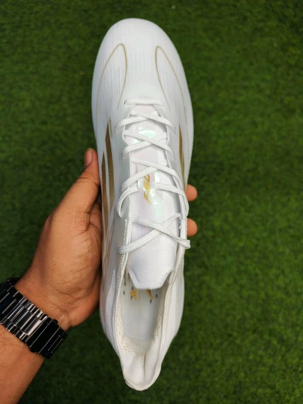 F50 White And Gold FG Boot With Lace  - 6.5