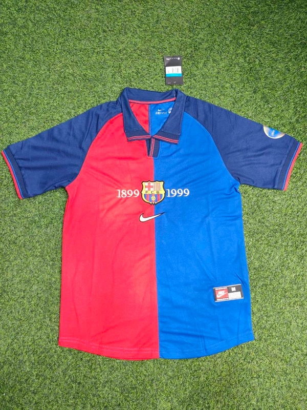 Retro Barcelona 1999-00 Home Half Sleeve  - S