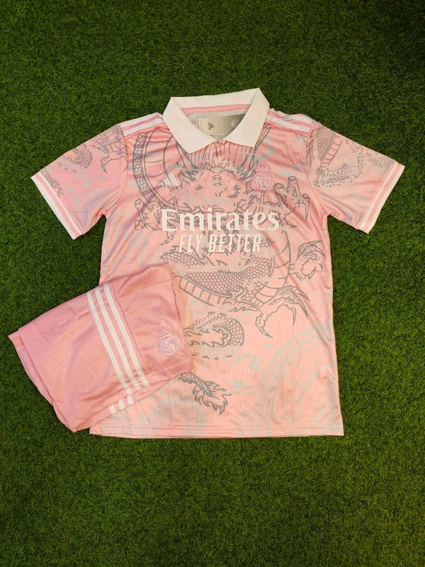 Real Madrid Pink Dragon Jersey With Short  - S