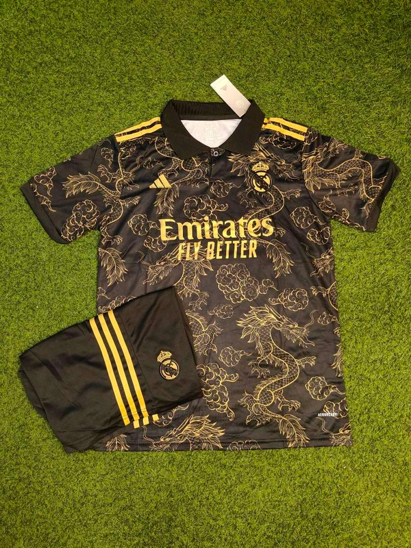 Madrid 24/25 Black & Gold Dragon Jersey With Short - M