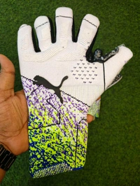 Future White And Green Colour Combination Gloves  - 8