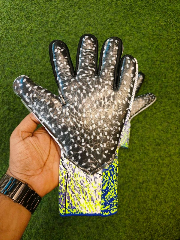Future White And Green Colour Combination Gloves  - 9
