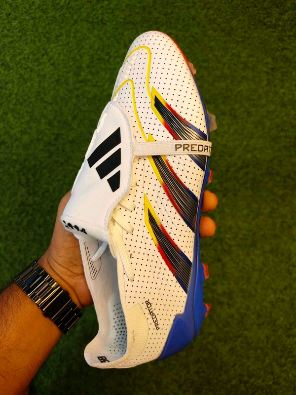 Predator Foldover Elite White And Blue Colour Mix - 7.5