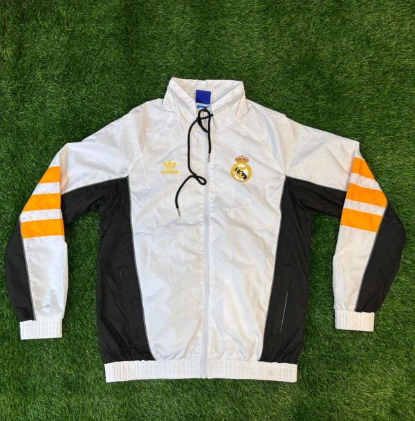 Madrid White Colour Windbreaker Jacket - S