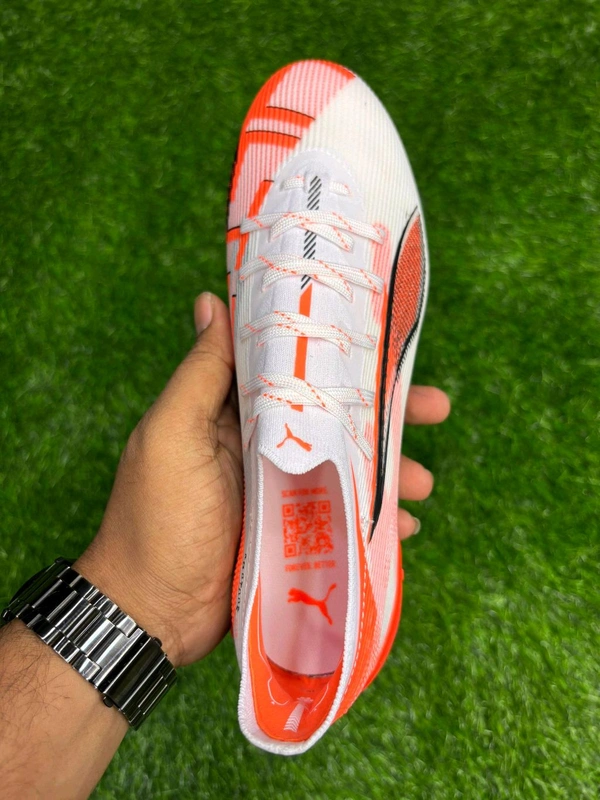 Ultra Ultimate White And Orange FG With Lace  - 6.5