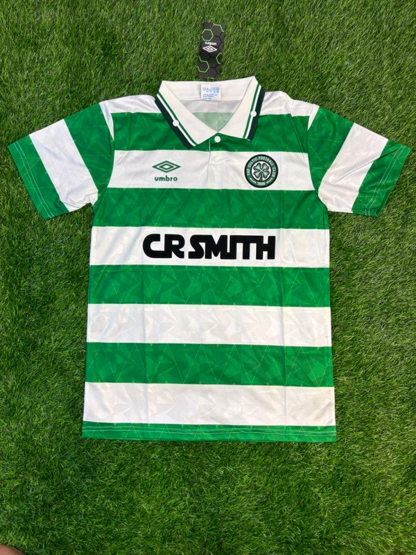 Retro Celtic Home 1989-90 Half Sleeve  - L