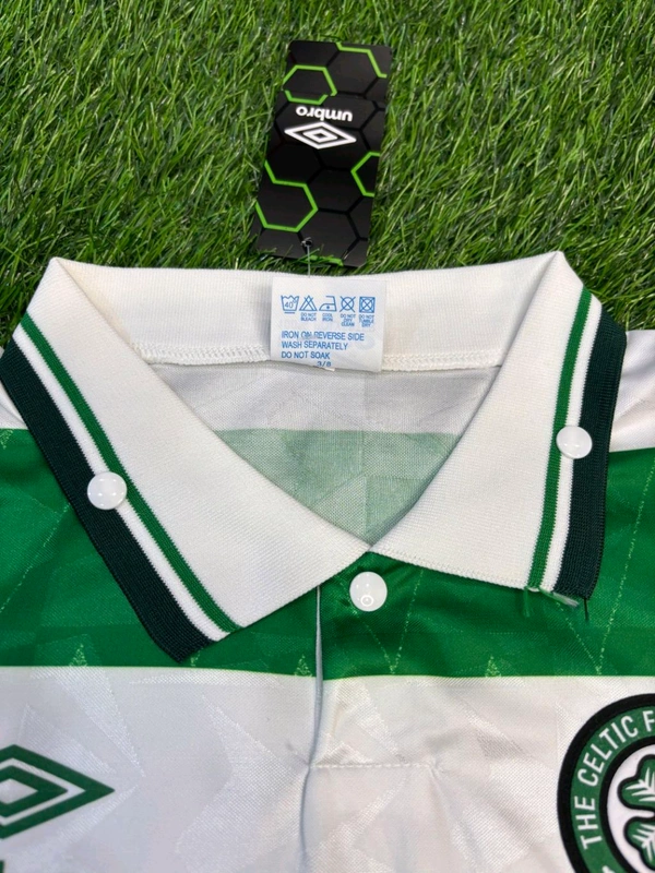 Retro Celtic Home 1989-90 Half Sleeve  - L