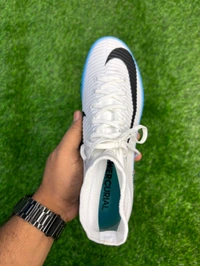 Mercurial Superfly 5 White Sky-blue FG High Top  - 6