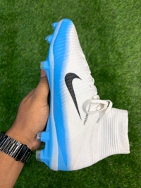 Mercurial Superfly 5 White Sky-blue FG High Top  - 6