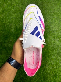 Predator Elite Foldover Grey And Pink Colour FG With Lace - 7.5