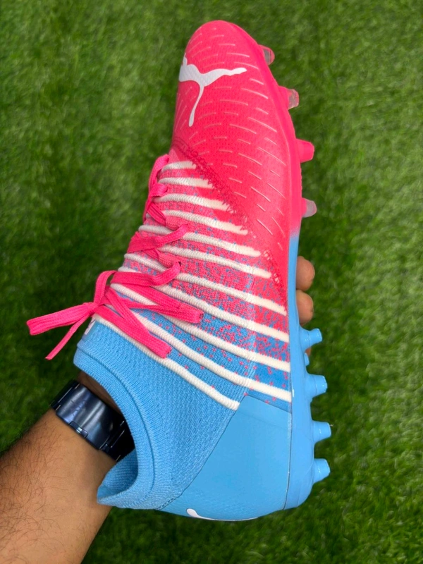 Future Pink And Blue Colour FG+AG Multi Ground Boot With Lace  - 7.5
