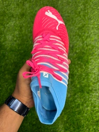 Future Pink And Blue Colour FG+AG Multi Ground Boot With Lace  - 6.5