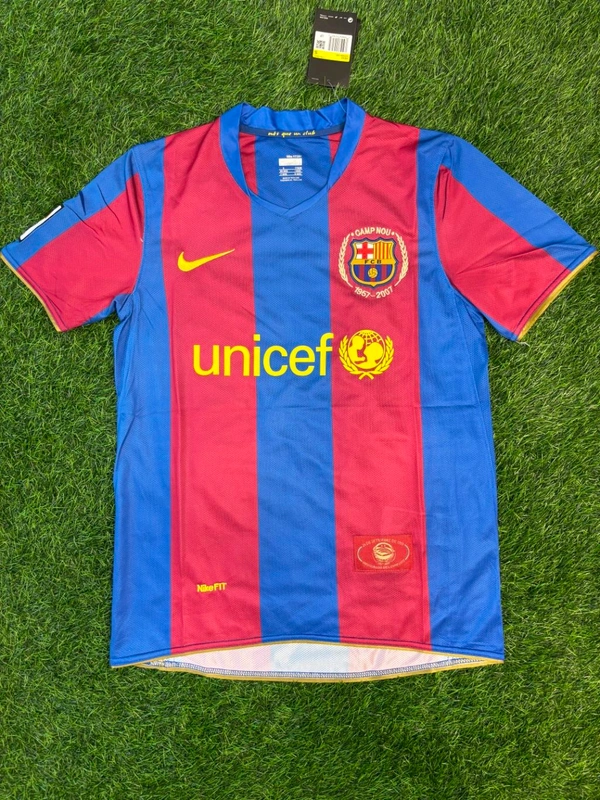 Retro Barcelona 2007-08 Home Half Sleeve  - M