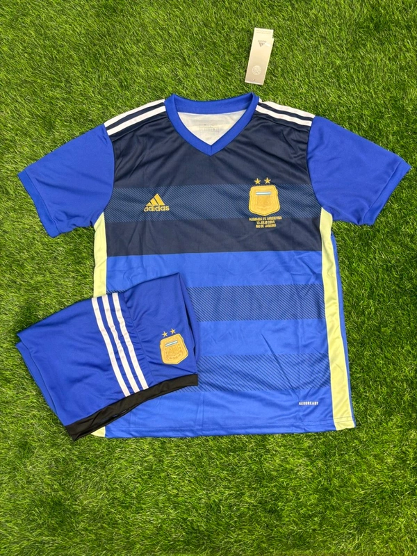 Retro Argentina 2014 World Cup Final Half Sleeve With Short  - XL
