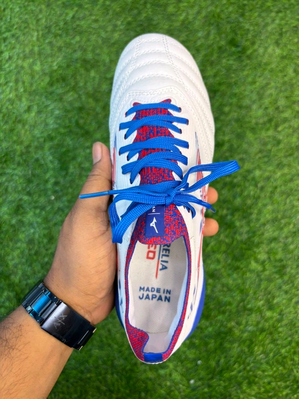Mizuno Neo 3 White And Blue FG With Lace  - 7.5
